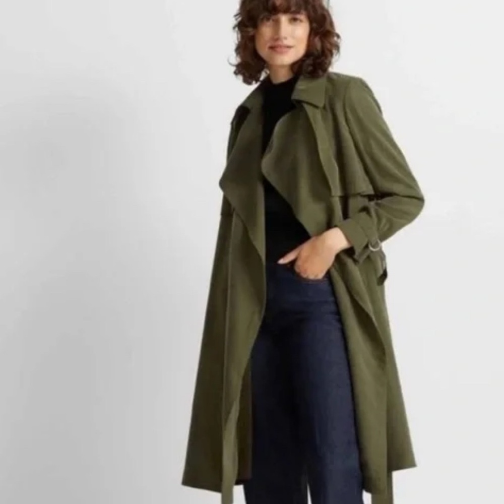 Club Monaco Dark Green Women's Trench Elima olive Coat small nwt